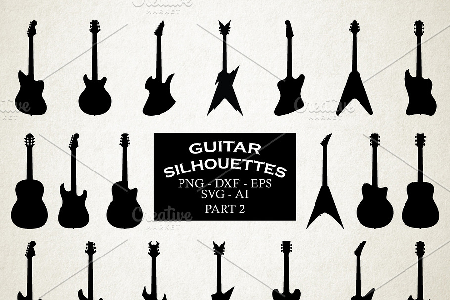 Guitar Silhouettes Vector Pack 2