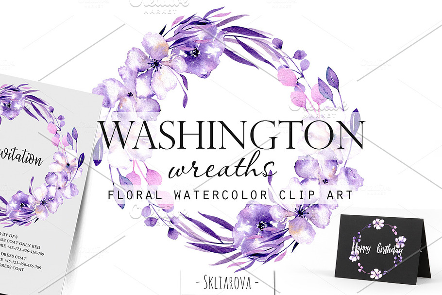 "Washington". Wreaths. in Illustrations - product preview 8