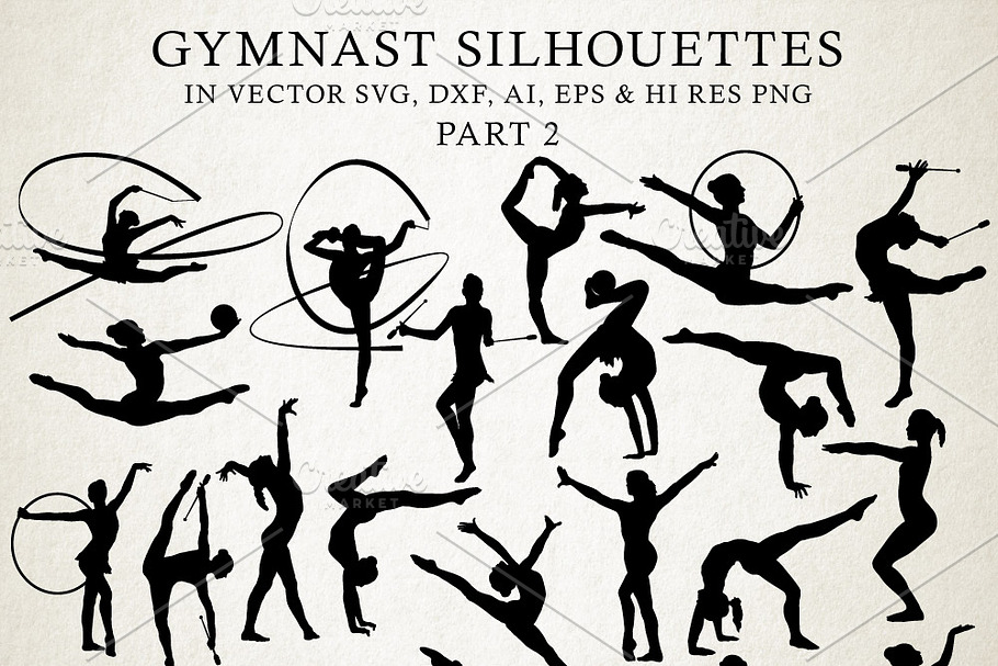 Gymnastic Silhouettes Vector Pack 2 in Illustrations - product preview 8