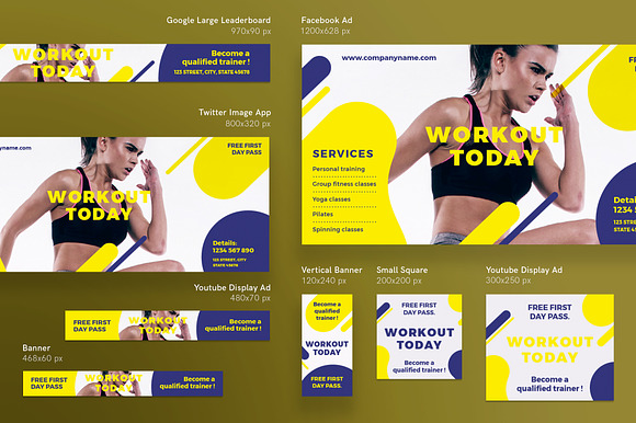Banners Pack | Workout in Templates - product preview 1