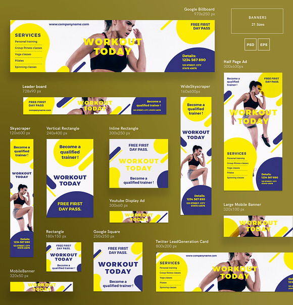 Banners Pack | Workout in Templates - product preview 2