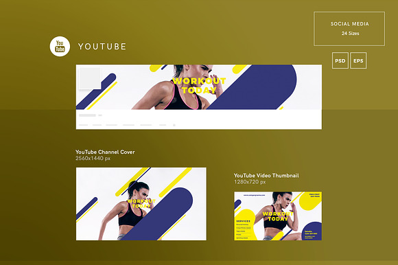 Social Media Pack | Workout in Social Media Templates - product preview 2