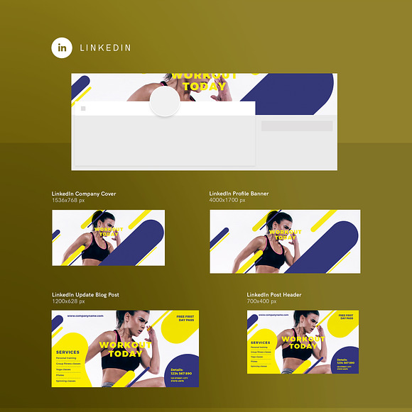 Social Media Pack | Workout in Social Media Templates - product preview 6
