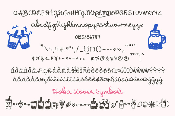 Boba Lover Script Font in Script Fonts - product preview 6