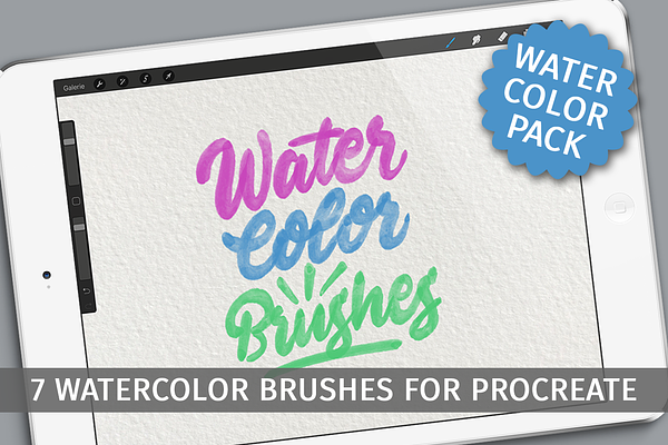 Watercolor brushes for Procreate app