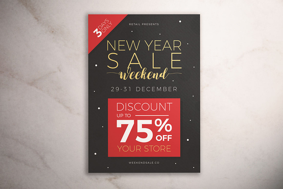 New Year Sale Weekend Flyer in Flyer Templates - product preview 8