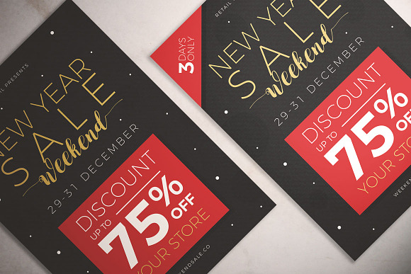 New Year Sale Weekend Flyer in Flyer Templates - product preview 2