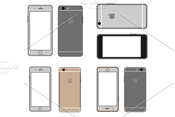 Apple iPhone Vector Files in Illustrations - product preview 1
