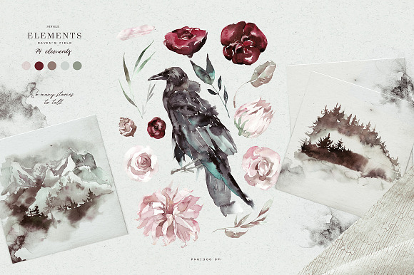 Woodland Ravens Field in Illustrations - product preview 2