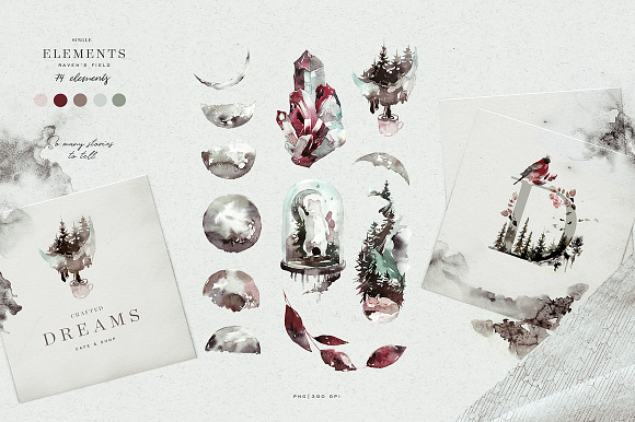 Woodland Ravens Field in Illustrations - product preview 15