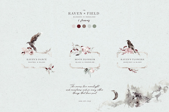Woodland Ravens Field in Illustrations - product preview 17