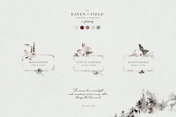 Woodland Ravens Field in Illustrations - product preview 18