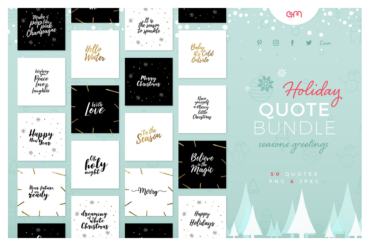 Holiday Quote Bundle in Social Media Templates - product preview 8