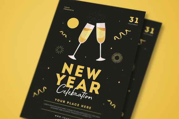New Year Celebration Flyer in Flyer Templates - product preview 1