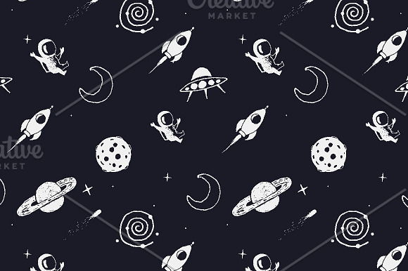 space objects  with seamless pattern in Objects - product preview 1
