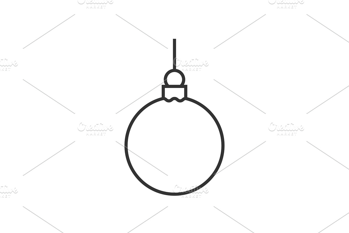Christmas ball line icon in Objects - product preview 8