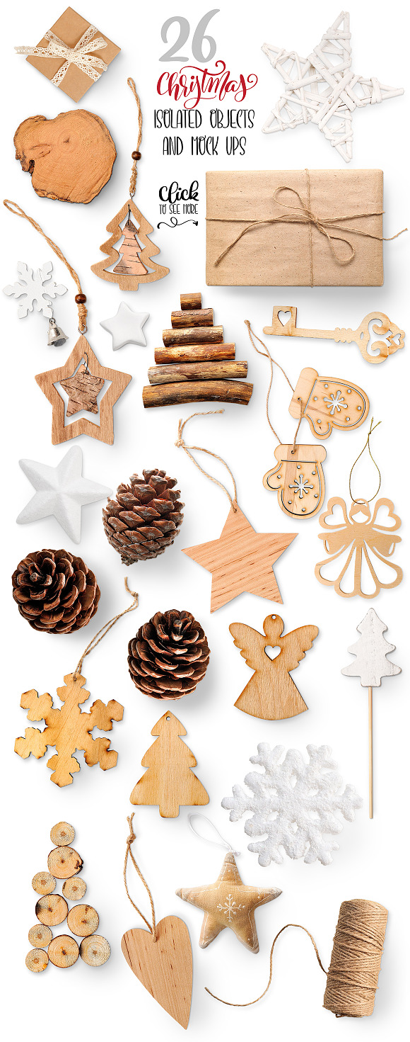 Christmas isolated objects, mock ups in Objects - product preview 4