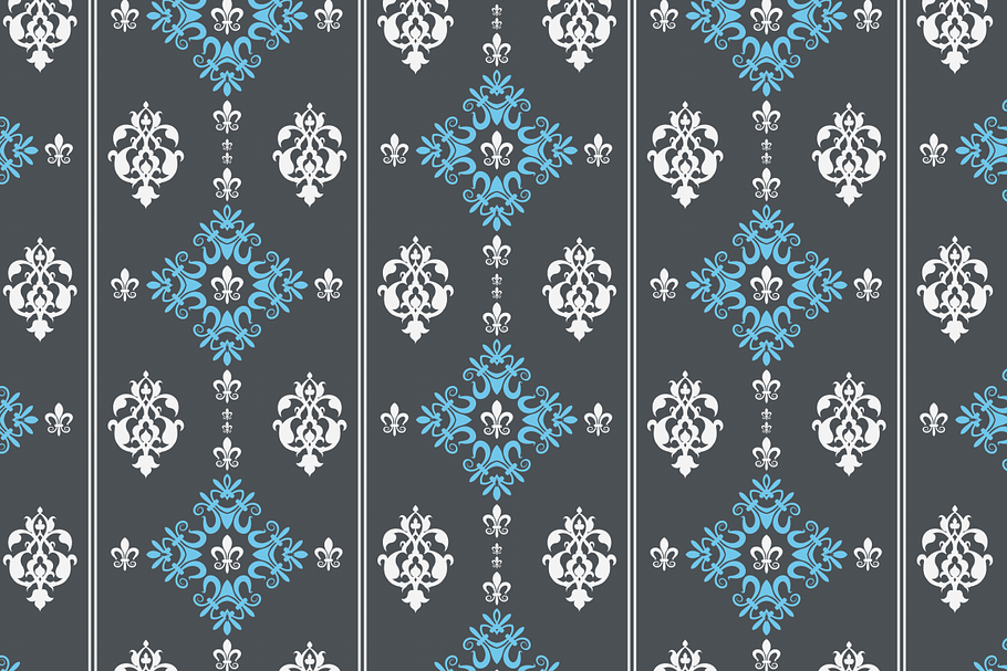 Seamless Wallpaper Damask in Patterns - product preview 8