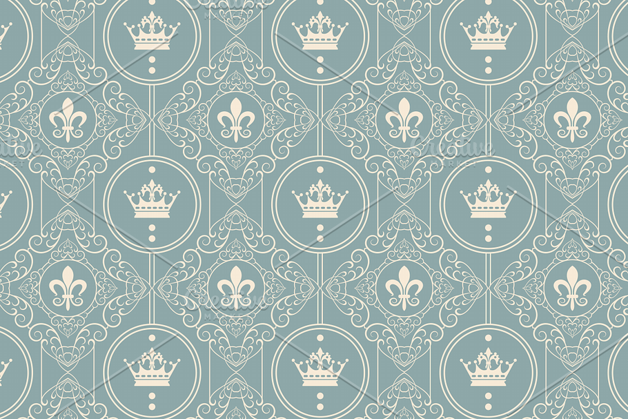 Seamless Wallpaper Damask in Patterns - product preview 8