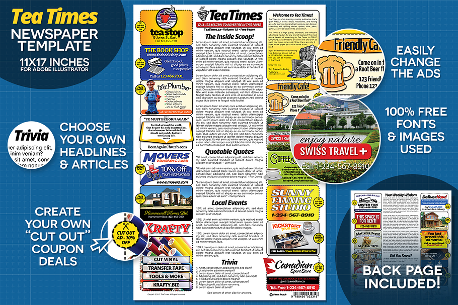 2 Page Newspaper Template in Flyer Templates - product preview 8