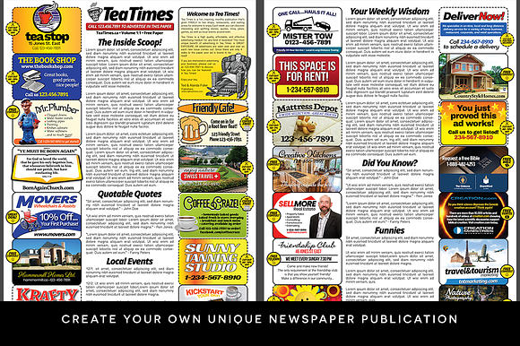 2 Page Newspaper Template in Flyer Templates - product preview 2
