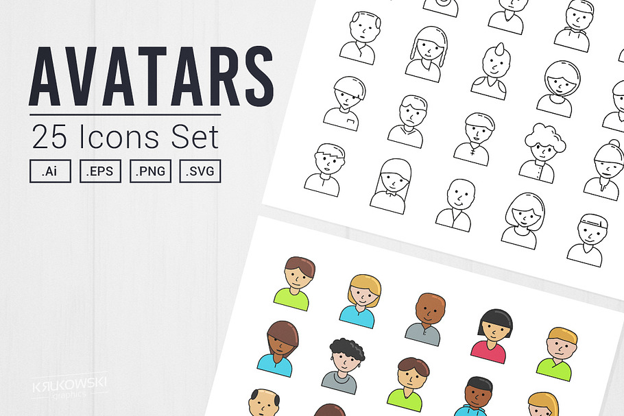 User Avatar Icon Set in Graphics - product preview 8