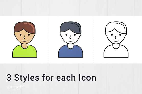 User Avatar Icon Set in Graphics - product preview 1