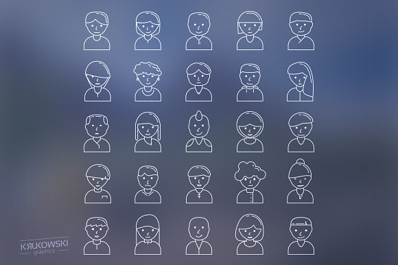 User Avatar Icon Set in Graphics - product preview 2