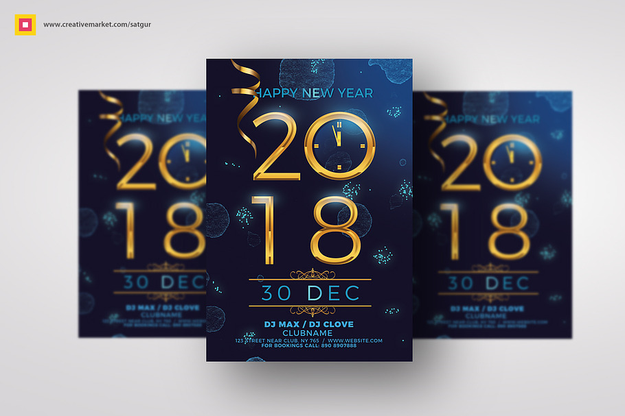 Modern New Year Flyer in Flyer Templates - product preview 8