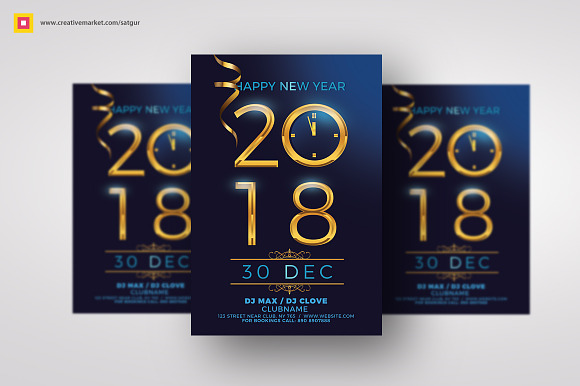 Modern New Year Flyer in Flyer Templates - product preview 1