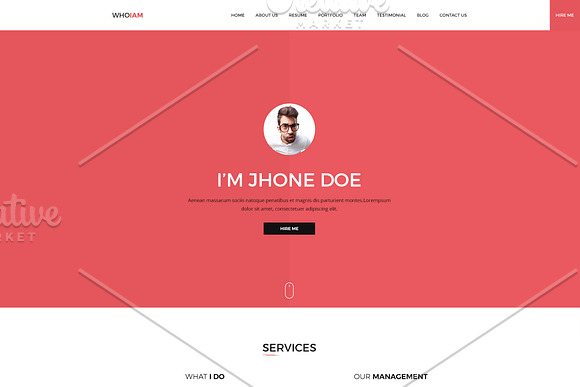 WHOIAM Lightweight Portfolio Respons in Bootstrap Themes - product preview 3