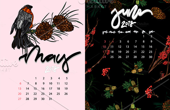 Calendar 2018. in Illustrations - product preview 4