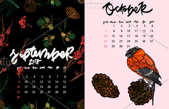 Calendar 2018. in Illustrations - product preview 6