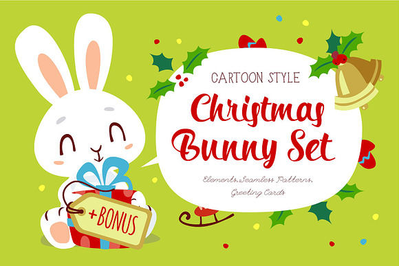 Christmas Bunny set  in Illustrations - product preview 4