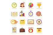 Time Management Themed Isolated Illustrations Set