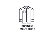 business men shirt line icon, outline sign, linear symbol, vector, flat illustration
