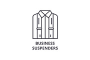 business suspenders line icon, outline sign, linear symbol, vector, flat illustration