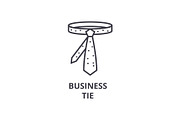 business tie line icon, outline sign, linear symbol, vector, flat illustration