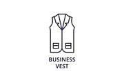 business vest line icon, outline sign, linear symbol, vector, flat illustration
