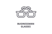 businessman glasses line icon, outline sign, linear symbol, vector, flat illustration
