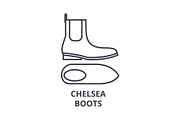 chelsea boots line icon, outline sign, linear symbol, vector, flat illustration