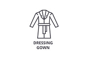 dressing gown line icon, outline sign, linear symbol, vector, flat illustration