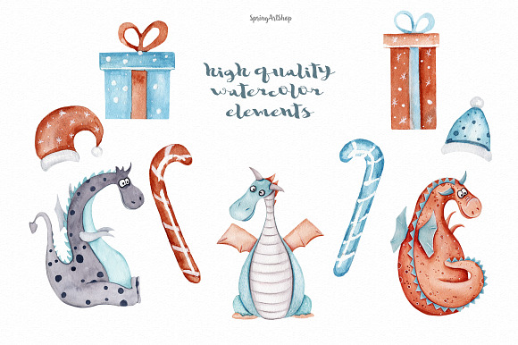 Christmas magic Winter Dragons in Illustrations - product preview 2