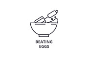 beating eggs line icon, outline sign, linear symbol, vector, flat illustration