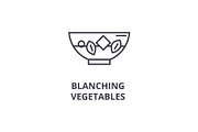 blanching vegetables line icon, outline sign, linear symbol, vector, flat illustration
