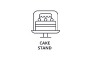cake stand line icon, outline sign, linear symbol, vector, flat illustration