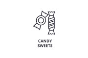 candy sweets line icon, outline sign, linear symbol, vector, flat illustration