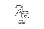 canned goods line icon, outline sign, linear symbol, vector, flat illustration