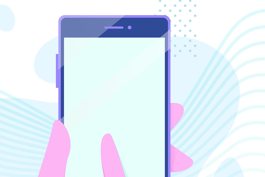 Hands holding modern cell phone in Illustrations - product preview 8