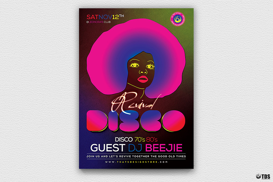 Disco Revival Flyer Template V2 in Flyer Templates - product preview 8